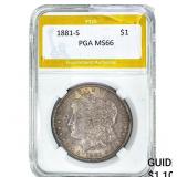 1881-S Morgan Silver Dollar PGA MS66