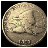 1857 Copper-Nickel Flying Eagle Cent LIGHTLY CIRCU