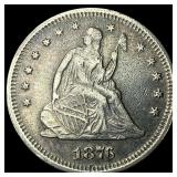 1876-S Silver Seated Liberty Quarter CLOSELY UNCIR