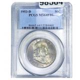 1953-D Franklin Half Dollar PCGS MS64 FBL