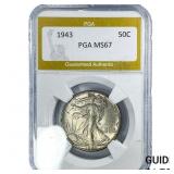 1943 Standing Liberty Half Dollar PGA MS67
