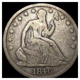 1846-O Silver Seated Liberty Half Dollar LIGHTLY C