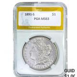 1891-S Morgan Silver Dollar PGA MS63