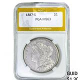 1887-S Morgan Silver Dollar PGA MS63