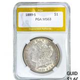 1889-S Morgan Silver Dollar PGA MS63