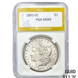 1891-CC Morgan Silver Dollar PGA MS65