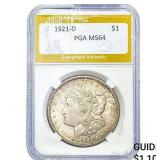 1921-D Morgan Silver Dollar PGA MS64