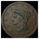 1840 Braided Hair Large Cent NEARLY UNCIRCULATED