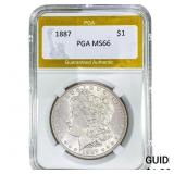 1887 Morgan Silver Dollar PGA MS66