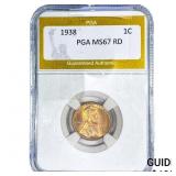 1938 Wheat Cent PGA MS67 RD