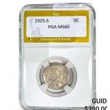 1925-S Buffalo Nickel PGA MS66