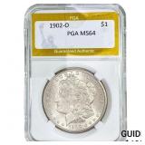 1902-O Morgan Silver Dollar PGA MS64