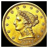 1873 Liberty Head Gold $2.5 Quarter Eagle UNCIRCUL