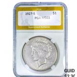 1927-S Silver Peace Dollar PGA MS63