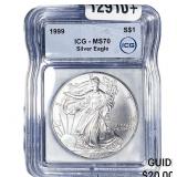 1999 Silver Eagle ICG MS70