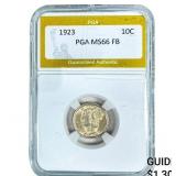 1923 Mercury Silver Dime PGA MS66 FB