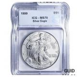 1999 Silver Eagle ICG MS70