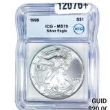 1999 Silver Eagle ICG MS70