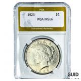 1923 Silver Peace Dollar PGA MS66