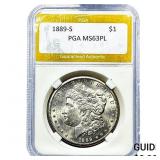 1889-S Morgan Silver Dollar PGA MS63 PL