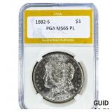 1882 Morgan Silver Dollar PGA MS65 PL
