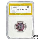 1905 Indian Head Cent PGA MS66 BN