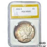1922-S Silver Peace Dollar PGA MS65