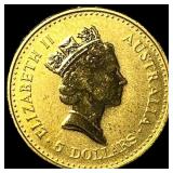 1990 Gold 1/20oz $5 Australian Nugget CHOICE  PRO