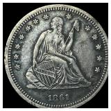 1861 Seated Liberty Quarter CLOSELY  UNCIRCULATED