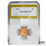 1937 Wheat Cent PGA MS67 RD