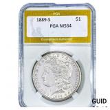 1889-S Morgan Silver Dollar PGA MS64