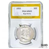 1955 Franklin Half Dollar PGA MS65 Bug Bunny