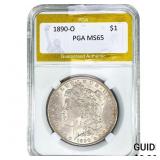 1890-O Morgan Silver Dollar PGA MS65