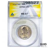 1976-D Kennedy Quarter ANACS MS67