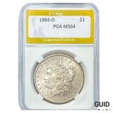 1884-O Morgan Silver Dollar PGA MS64