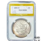1885-O Morgan Silver Dollar PGA MS66