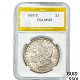 1883-O Morgan Silver Dollar PGA MS65