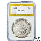 1897-S Morgan Silver Dollar PGA MS63