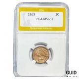 1863 Indian Head Cent PGA MS65+