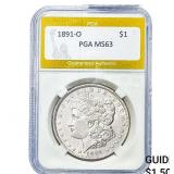 1891-O Morgan Silver Dollar PGA MS63