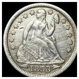 1853 Arrows Seated Liberty Dime CLOSELY  UNCIRCUL