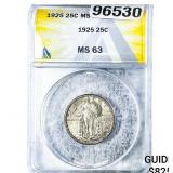 1925 Standing Liberty Quarter ANACS MS63