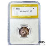 1883 Indian Head Cent PGA MS65 RB