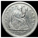 1850-O Silver Seated Liberty Quarter NEARLY  UNCI