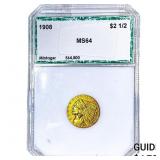 1908 $2.50 Gold Quarter Eagle PCI MS64
