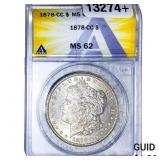 1878-CC Morgan Silver Dollar ANACS MS62