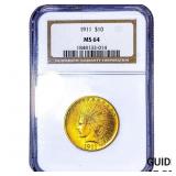 1911 $10 Gold Eagle NGC MS64