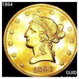 1864 $10 Gold Eagle UNCIRCULATED