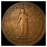 Leslie & Sons Halfpenny Token Canada LIGHTLY  CIR