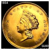 1854 Rare Gold Dollar UNCIRCULATED
